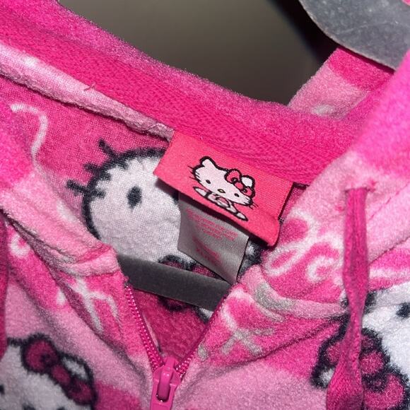 Hello Kitty Pink women’s one piece footsie pajamas full zip size XL - Picture 4 of 4